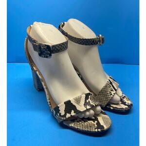 CL by Laundry  Jody Snakeskin Ankle Strap Block Heel Sandals Size 8.5